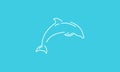 Animal fish dolphins line art simple  logo symbol icon vector graphic design Royalty Free Stock Photo