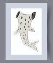 Animal fish oceanic shark wall art print