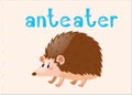 Animal flashcard with anteater