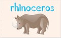 Animal flashcard with rhinoceros