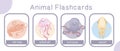 Cute animal flashcards collection. Royalty Free Stock Photo