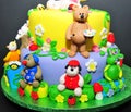 Animal fondant figurines - cake details Royalty Free Stock Photo