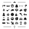 Animal, food, appearance and other web icon in black style. education, clothing, architecture icons in set collection.