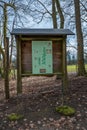 Animal food machine for guests, guests can buy small bags of food for animals in Safari Park Englischer Garten, Eulbach, Germany,