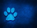 Animal footprint icon artistic abstract blue grunge texture background Royalty Free Stock Photo