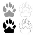 Animal footprint icon . Illustration grey and black color . Royalty Free Stock Photo