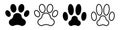 Animal footprint icons. Paw foot trail print. Vector illustration isolated