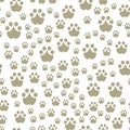 Animal footprints include seamless pattern Royalty Free Stock Photo