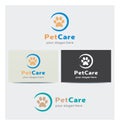 Animal Footstep Icon, Logo for Pet Care Business, Card Mock up in Several Colors Royalty Free Stock Photo