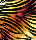 Animal fur background. zebra stripe abstract exotic fur watercolor hand drawn background. watercolor illustration