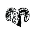 Animal Goat Head Logo in white background