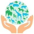 Animal green worldhuge collection of icons and elements. Animal green world - huge collection