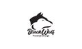 Animal head black wolf or siberian husky dog logo vector symbol icon illustration design Royalty Free Stock Photo