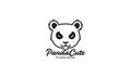 Animal head cartoon cute panda cool logo design vector icon symbol graphic illustration Royalty Free Stock Photo