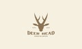 Animal head deer simple with long horn logo vector icon symbol design graphic illustration Royalty Free Stock Photo
