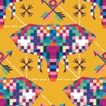 Animal head elephant triangular pixel icon