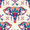 Animal head elephant triangular pixel icon