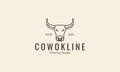 Animal head lines cow hipster logo design vector icon symbol illustration Royalty Free Stock Photo