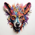 Colorful Dog Skull Graffiti Art Illustration On White Background Royalty Free Stock Photo