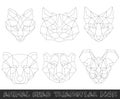 Animal head triangular icon-geometric line design