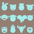 Animal heads icon set Royalty Free Stock Photo