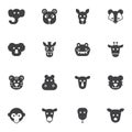 Animal heads vector icons set