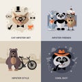 Animal Hipster Set