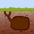 Animal hole and burrow. Scheme of hiding insects and rodents Royalty Free Stock Photo