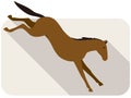 Animal horse series flat icon, running, vector