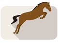 Animal horse series flat icon, running, vector