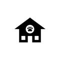 Animal House, Shelter Canine. Flat Vector Icon illustration. Simple black symbol on white background. Animal House, Shelter Canine