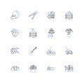 Animal husbandry line icons collection. Livestock, Flock, Breeding, Grazing, Poultry, Dairy, Cattle vector and linear