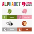 Abc English alphabet animal icon set vector illustration Royalty Free Stock Photo