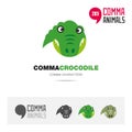 Alligator animal concept icon set and modern brand identity logo template and app symbol based on comma sign