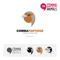 European Partridge bird concept icon set and modern brand identity logo template and app symbol based on comma sign