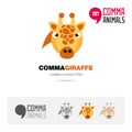 Giraffe animal concept icon set and modern brand identity logo template and app symbol based on comma sign