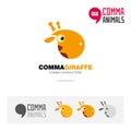 Giraffe animal concept icon set and modern brand identity logo template and app symbol based on comma sign