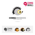 Hedgehog animal concept icon set and modern brand identity logo template and app symbol based on comma sign