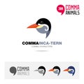 Inca-tern bird concept icon set and modern brand identity logo template and app symbol based on comma sign