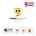 Mosquito insect concept icon set and modern brand identity logo template and app symbol based on comma sign