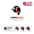 Red-breasted Goose bird concept icon set and modern brand identity logo template and app symbol based on comma sign