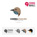 Red-breasted Goose bird concept icon set and modern brand identity logo template and app symbol based on comma sign