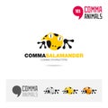 Salamander animal concept icon set and modern brand identity logo template and app symbol based on comma sign