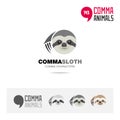 Sloth animal concept icon set and modern brand identity logo template and app symbol based on comma sign