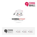 Stoat animal concept icon set and modern brand identity logo template and app symbol based on comma sign