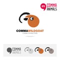 Wildgoat animal concept icon set and modern brand identity logo template and app symbol based on comma sign