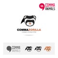 Zorilla animal concept icon set and modern brand identity logo template and app symbol based on comma sign