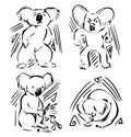 animal icons - logos with koala - illustrations, stickers