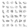 Animal icons. Vector outline icon set. Zoo Line animals concepts, Icons set Royalty Free Stock Photo