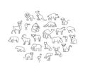 Animal icons. Zoo Animals Royalty Free Stock Photo